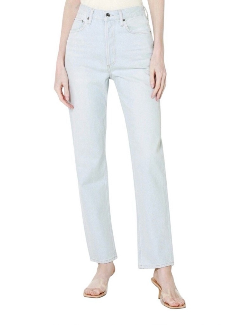 Agolde sz 26 90’s pinch Waist Button Fly Pale Blue Jeans great condition